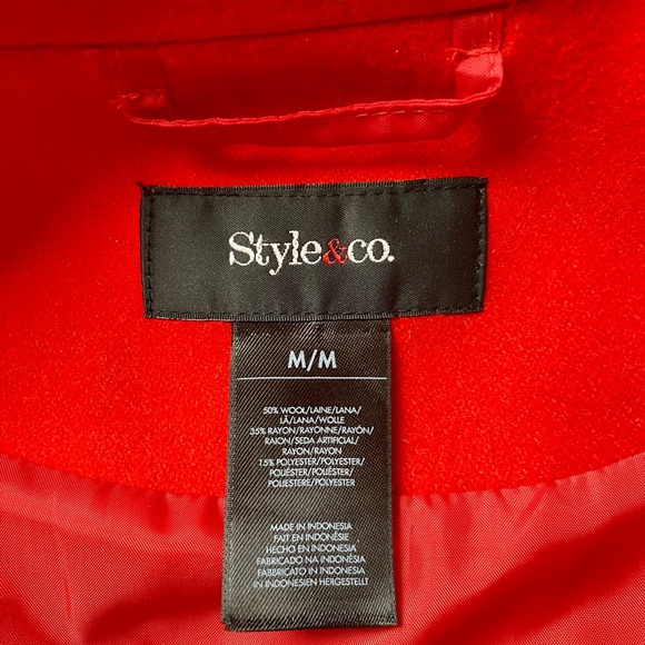 Style & Co Red Orange Wool Blend Coat - Picture 9 of 11